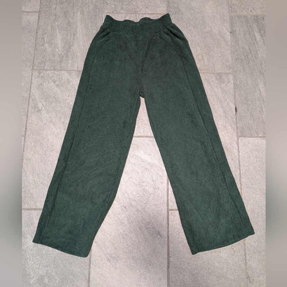 Halara High Wasted Dark Green Wide-Leg Pants